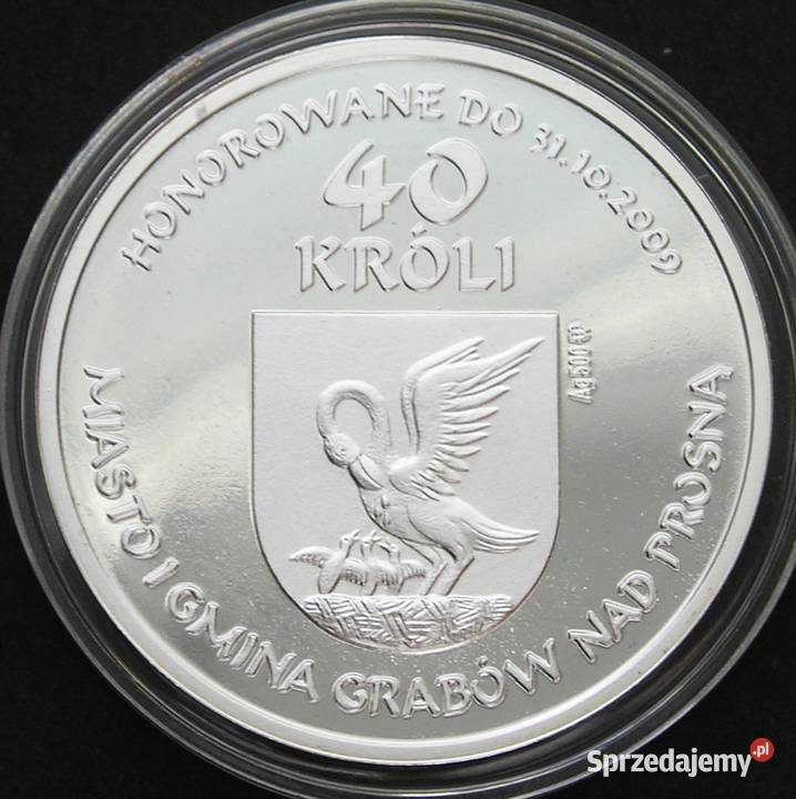 Polska 40 króli 2009 Jagiełło Grabów SREBRO stan łódzkie Łódź