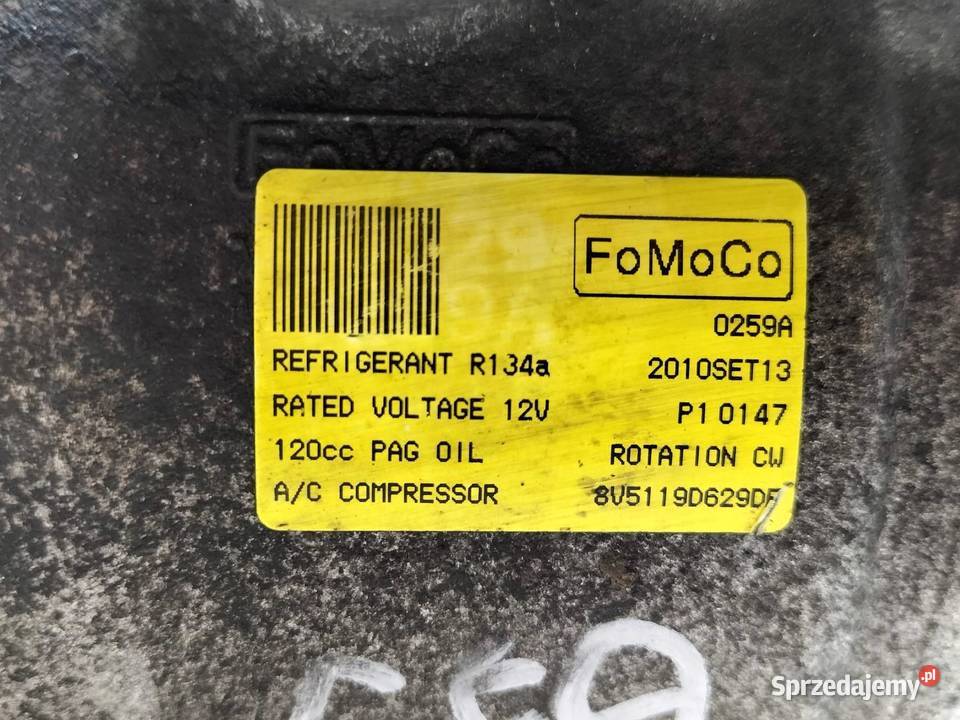 SPRĘŻARKA KLIMATYZACJI 8V5119D629DE 14 TDCI Ford Rok produkcji 2010 Kompresory klimatyzacji świętokrzyskie