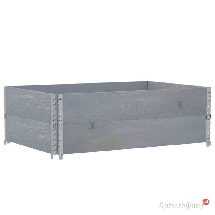 Nadstawki paletowe 2 szare 120x80 drewno sosnowe