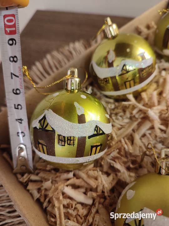 Bombki choinkowe złote ozdoba świąteczna domek Częstochowa