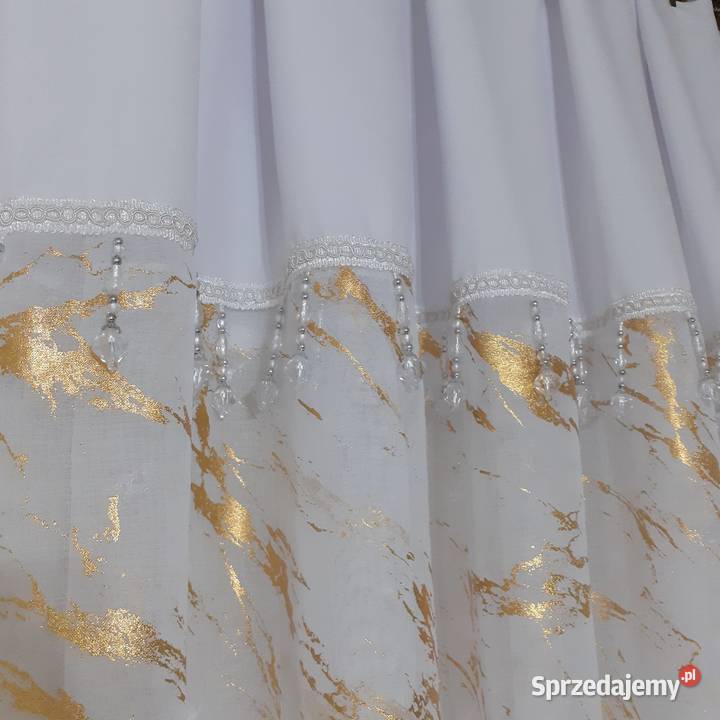 Firany złoty marmórek z koralami Firany Mława