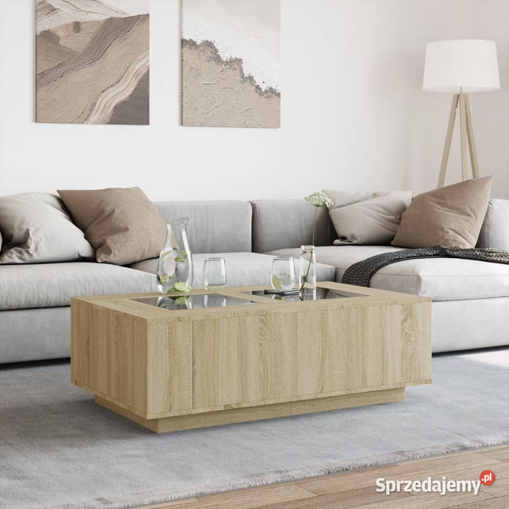 Stolik kawowy z LED Infinity dąb sonoma mazowieckie Warszawa