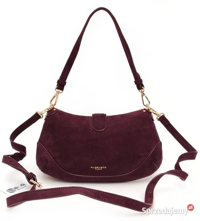 Torebka Flora CO Paris Zamsz Bordo Burgund dolnośląskie Wrocław