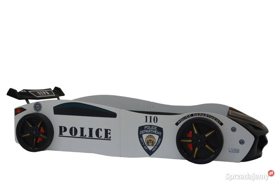 Łóżko MDF Policja samochód auto oświetlenie LED Łódź