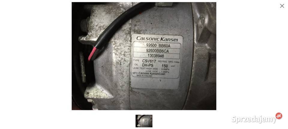 sprężarka klimatyzacji 92600BB6CA nissan 16dci klimatyzacja Jelcz-Laskowice