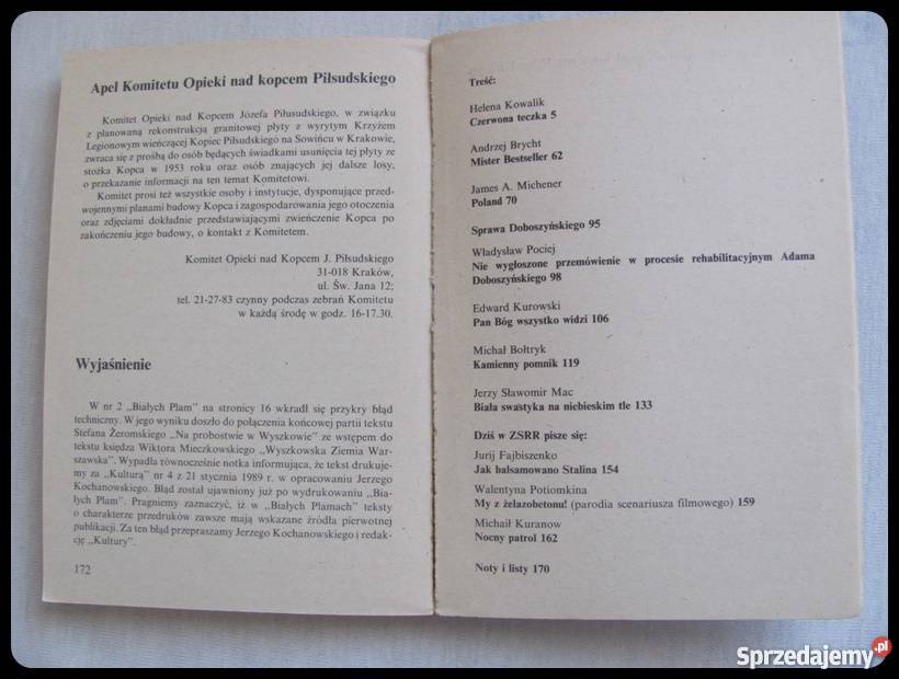 Białe plamy 1989 Reporterska Aukcja zdarzeń 1 2 sprzedam