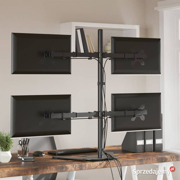 Stojak na monitory czarny stalowy VESA 75100 mm Pozostałe
