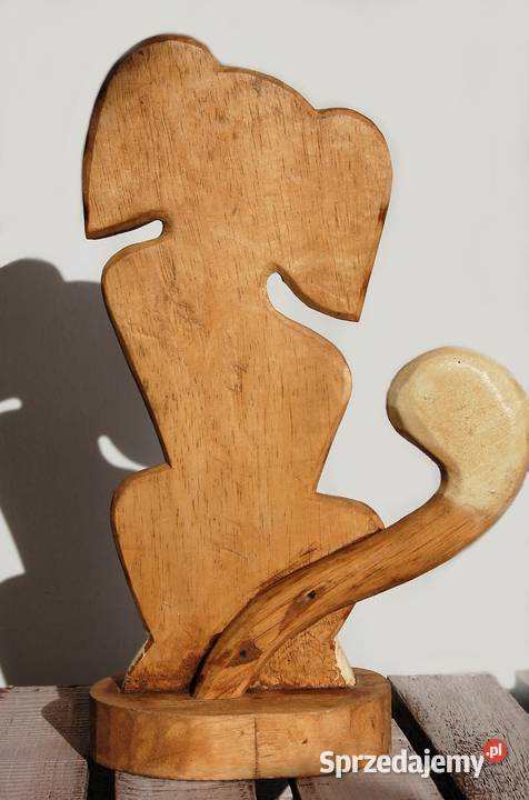 Pies piesek rzeźba figurka drewniana malowana 34 Wyposażenie wnętrz Lublin