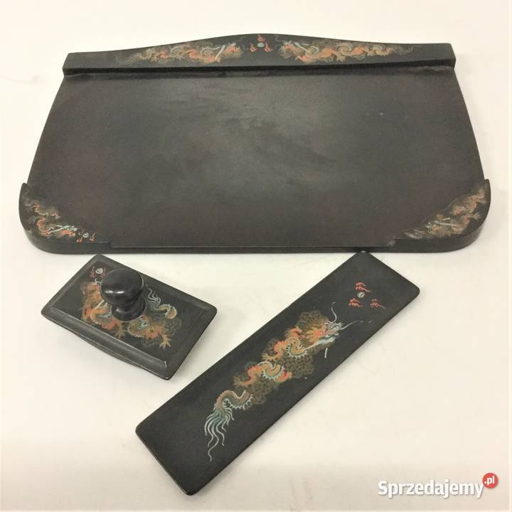 Zestaw na biurko pokryty laką Chiny Japonia pocz Pozostałe Warszawa sprzedam