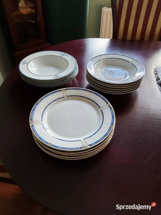 Zestaw 15 talerzy z porcelany Burg Lindau Oława