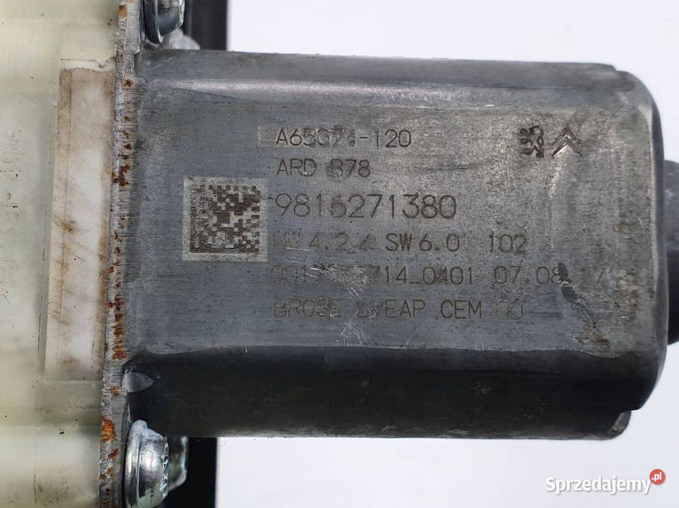 PODNOŚNIK SZYBY PT CITROEN C4 PICASSO 9816272680 osobowe Lipno