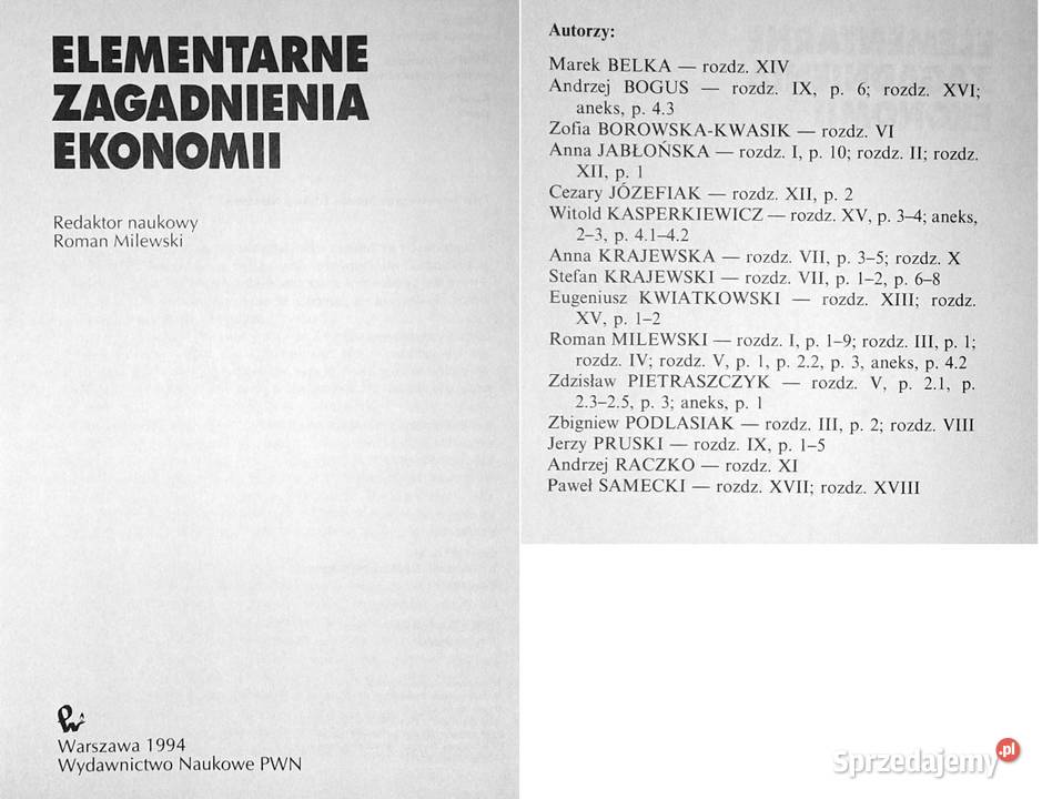 Elementarne zagadnienia ekonomii Roman Milewski Chełm
