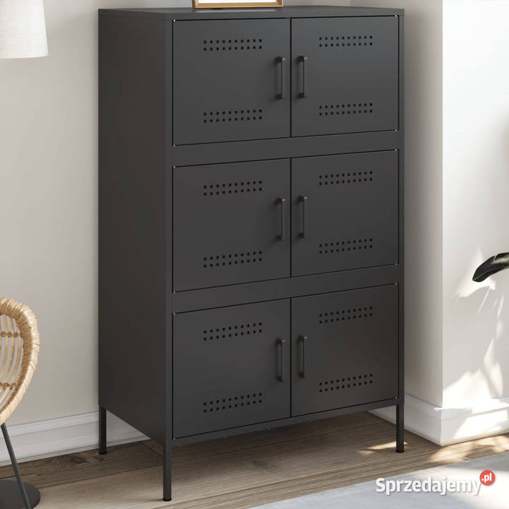 Szafka czarna 68x39x113 stal WM842958 Warszawa
