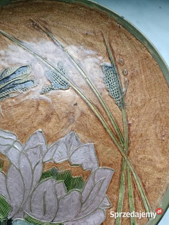 Mosiężny talerz z zawieszką metal kwiaty zachodniopomorskie