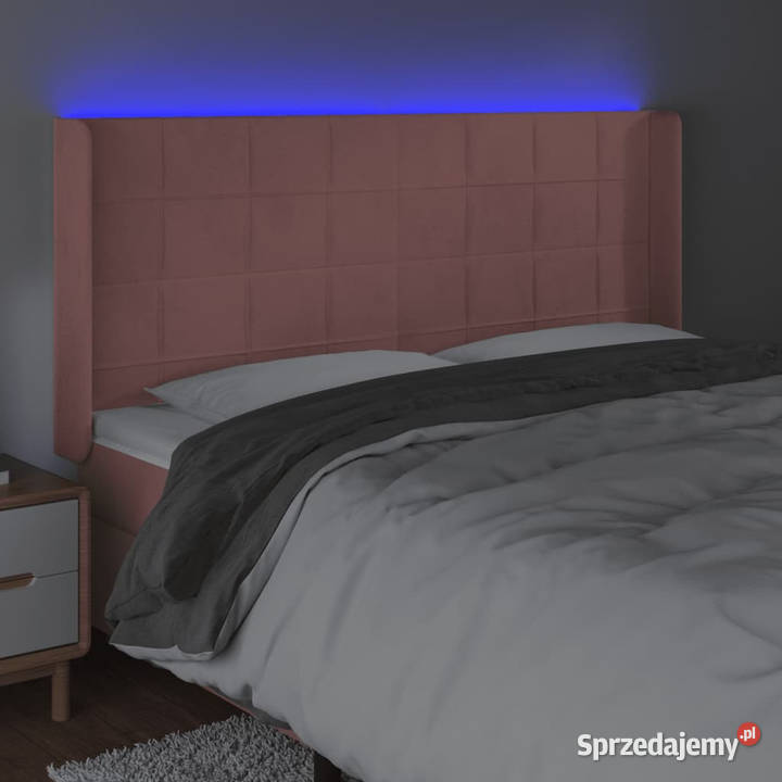 Zagłówek do łóżka z LED różowy 183x16x118128 Warszawa