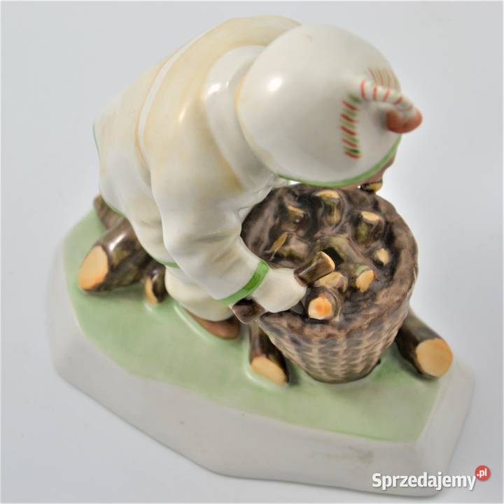 Dziecko z koszem drewna art deco Sinkó Zsolnay Porcelana i szkło Warszawa