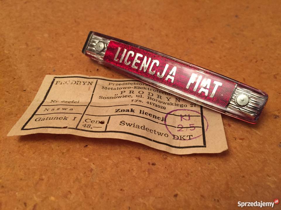 EMBLEMAT LICENCJA FIAT NOWY sprzedam