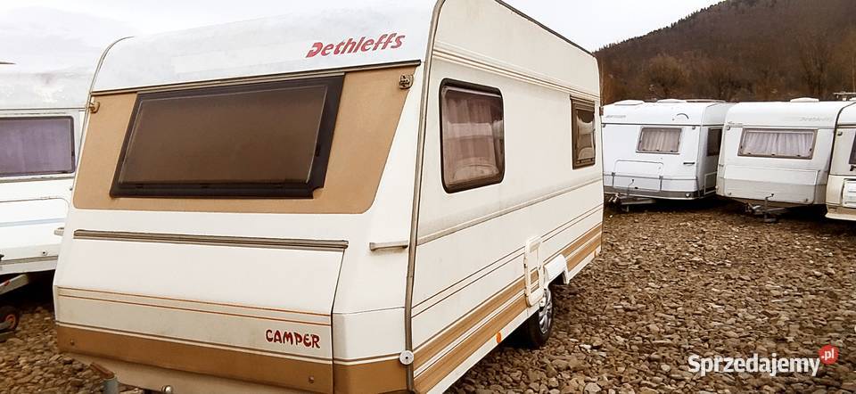 przyczepa kempingowa łóżka piętrowe campingowa Międzybrodzie Bialskie