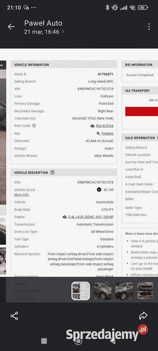 KNDPMCAC1K7521218 SKRZYNIA BIEGOW Białystok