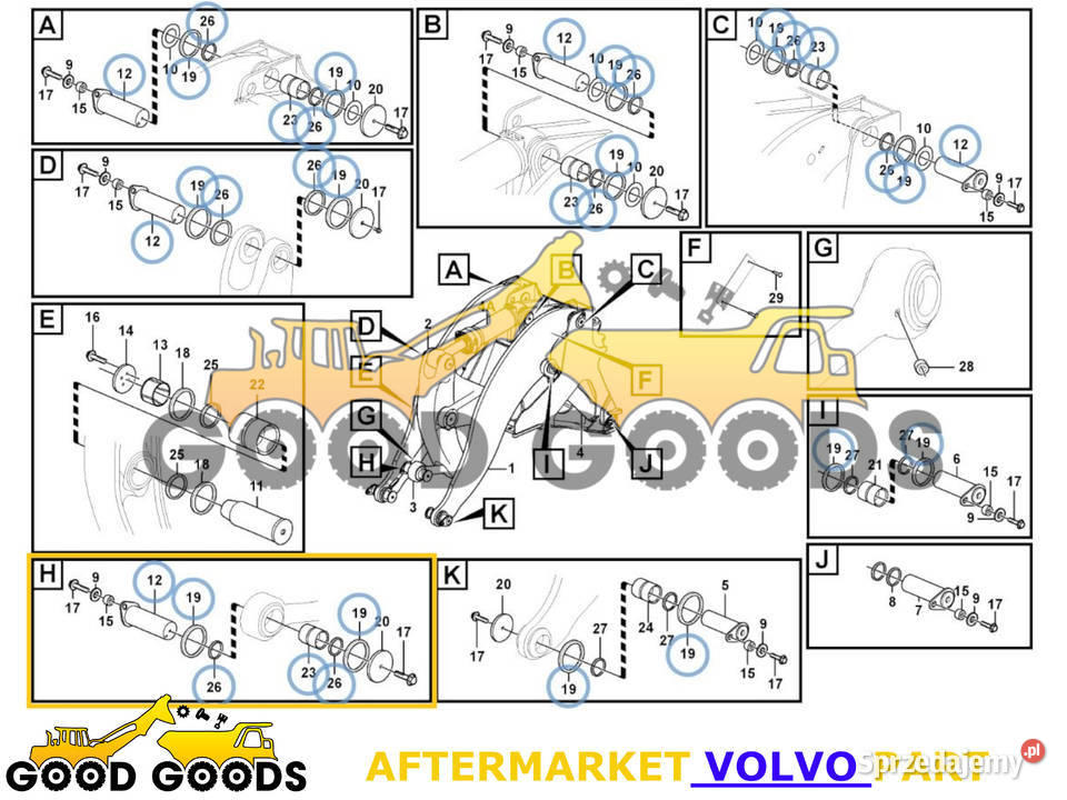 VOLVO SWORZEŃ TULEJA 15088550 15088217 11005100 Układ hydrauliczny mazowieckie Władysławów