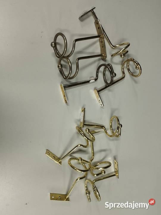 Metalowe wieszaki uchwyty złoty kolor haczyki żółty wielkopolskie Wyskoć