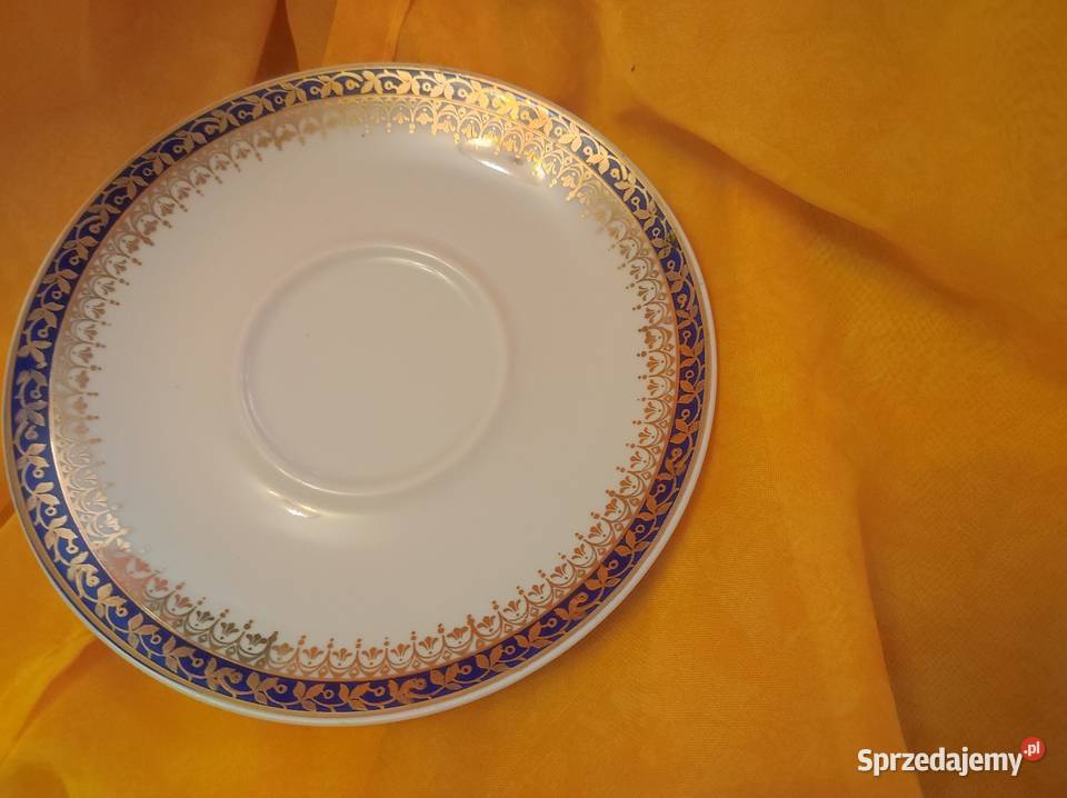 Talerzyk podstawek porcelana Wawel biel złoto Wrocław