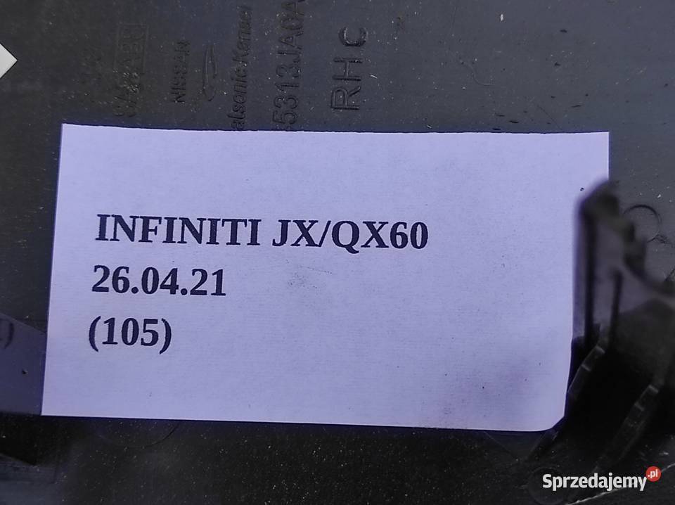 TAPICERKA OSŁONA KONSOLI PRAWA INFINITI QX60 JX Nowy Tomyśl