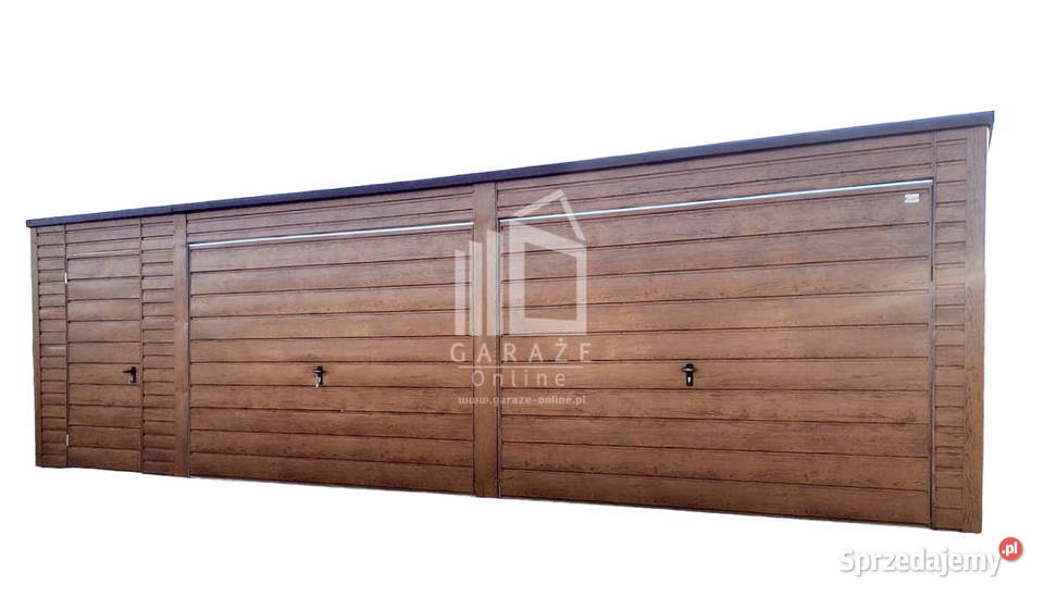 GARAŻ BLASZANY 8m x 6m poziom spad tył 2x Brama 48m2 pomorskie Kościerzyna