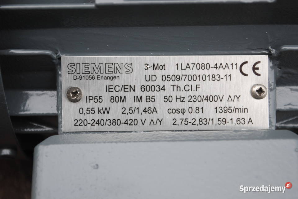 Silnik elektryczny 055kw 1395obrmin SIEMENS Pozostałe lubuskie Kargowa sprzedam