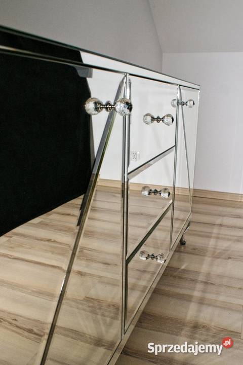 komoda lustrzana z lustra glamour nogi chrom Kępno