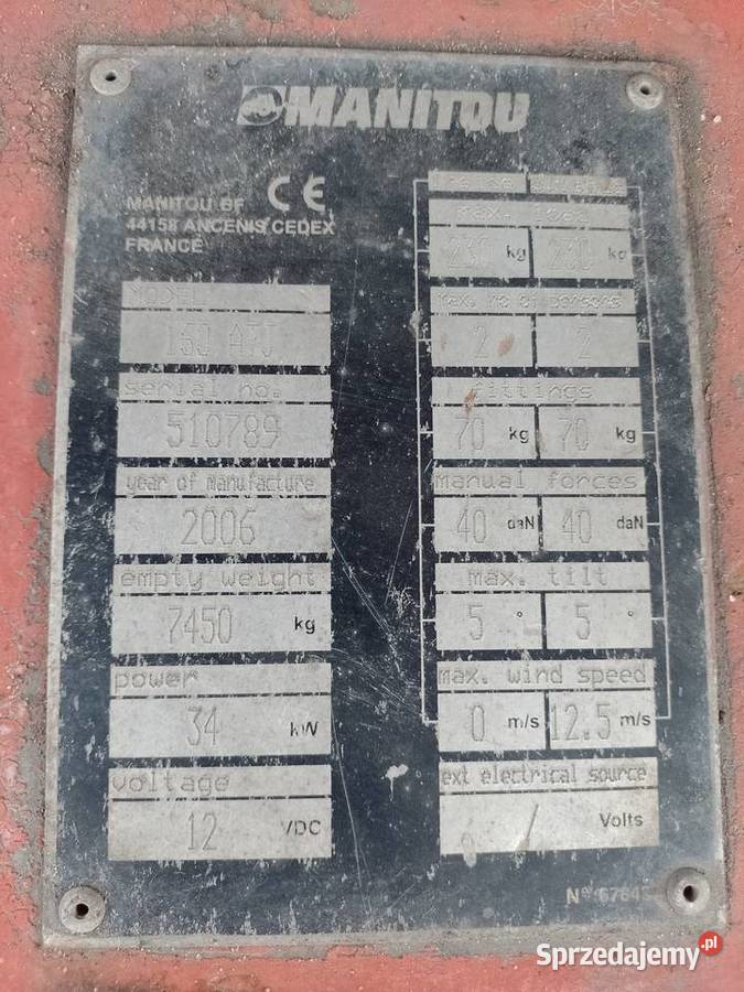 Sprzedam podnośnik przegubowy Manitou 160ATJ Bydgoszcz