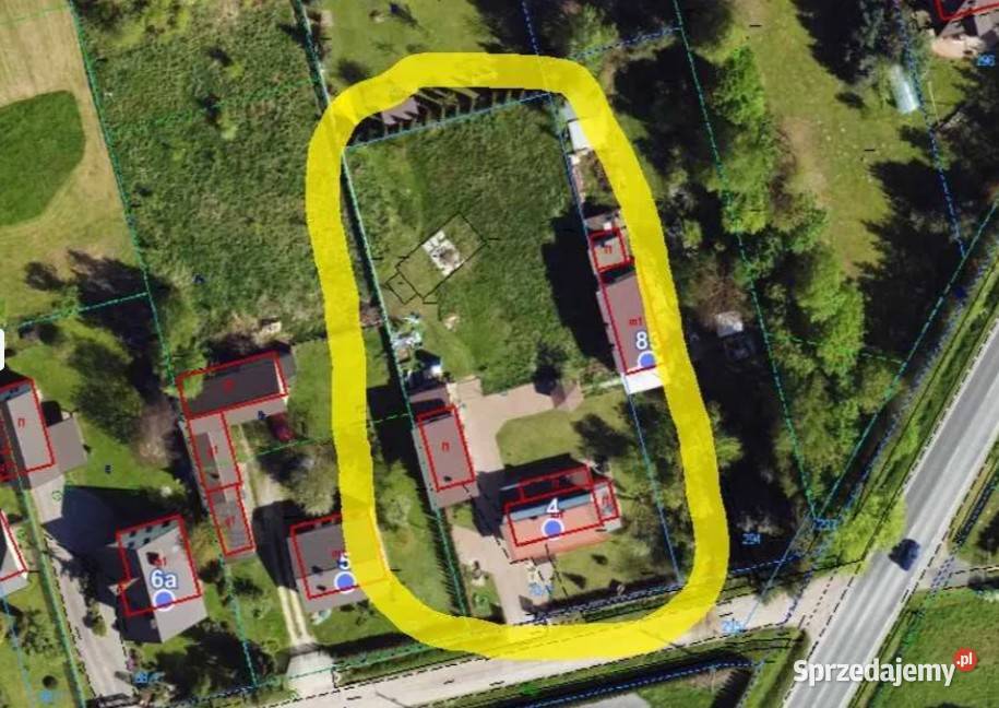 Działka z domem i budynkiem gospodarczym asfalt Sięganów