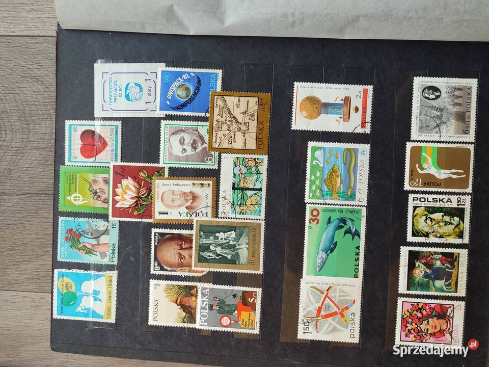 Klaser z znaczkami duży zestaw Poraj