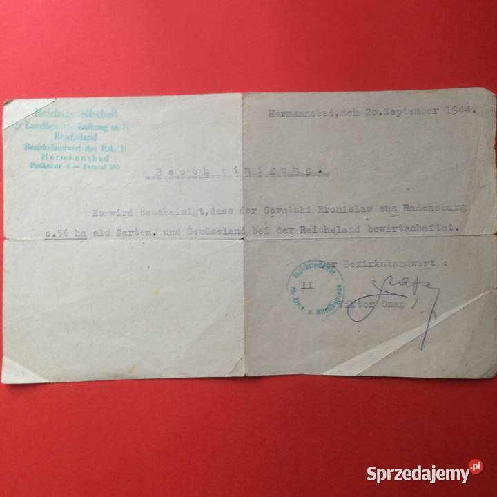 1695 Pismo Niemieckie Z Ciechocinka Antykwariat zachodniopomorskie Szczecin