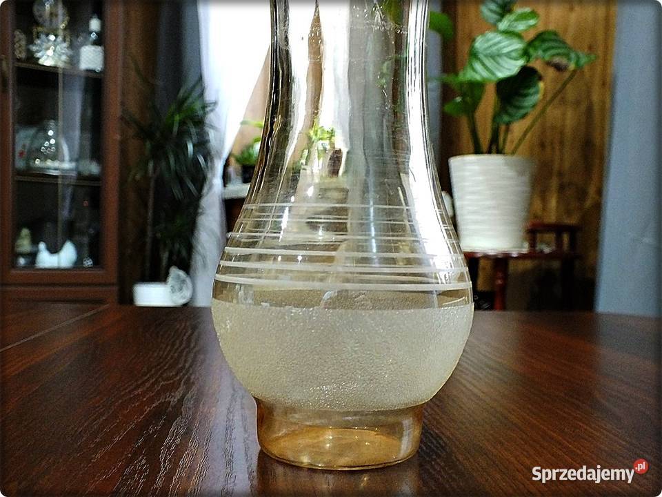 Wazon Rzadki Wazonik szklany 21 z lat 7080 Epoki Porcelana i szkło Żary