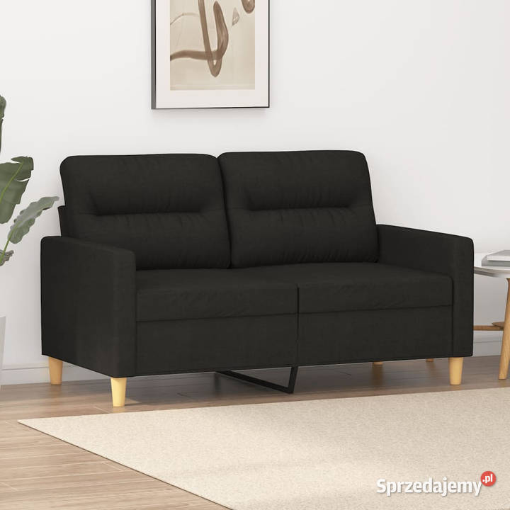 Sofa 2osobowa czarna 120 tapicerowana tkaniną Warszawa