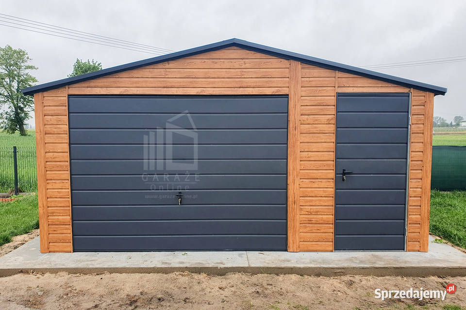 Garaż Blaszany 55x6m Brama Uchylna Drzwi Jasny Sprzedaż Tychy