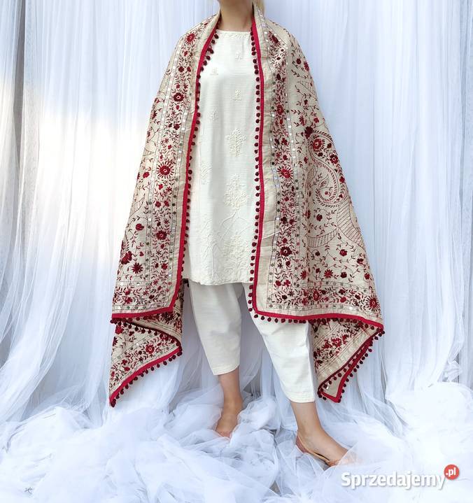 Orientalna chusta dupatta haftowana ręcznie zachodniopomorskie Szczecin sprzedam