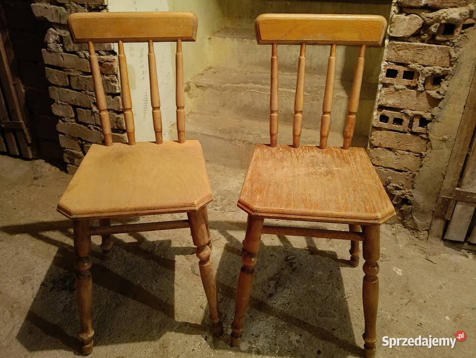 Krzesła kuchenne zydle jesionowe PRL 4 sztuki Kraków