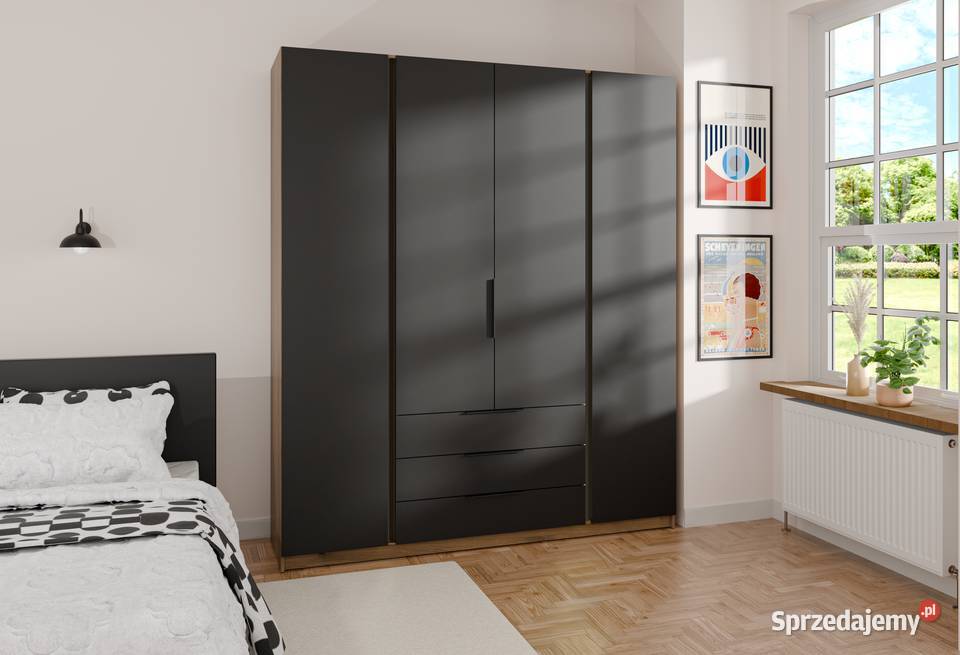 Duża szafa z szufladami 200 4 kolory szybka Kalisz