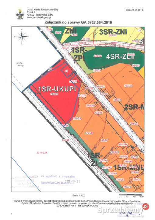 Działka pod inwestycję deweloperską 1580 m Tarnowskie Góry sprzedam