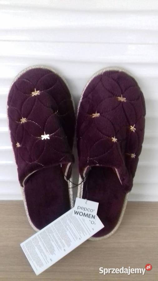 Pantofle damskie bordowe nowe do sprzedania Kraków