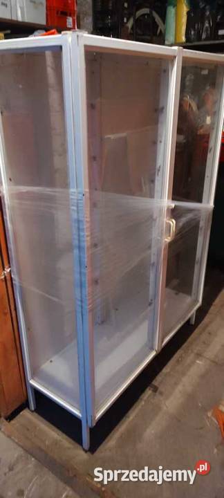 Stara metalowa witryna medyczna PRL Ostrołęka