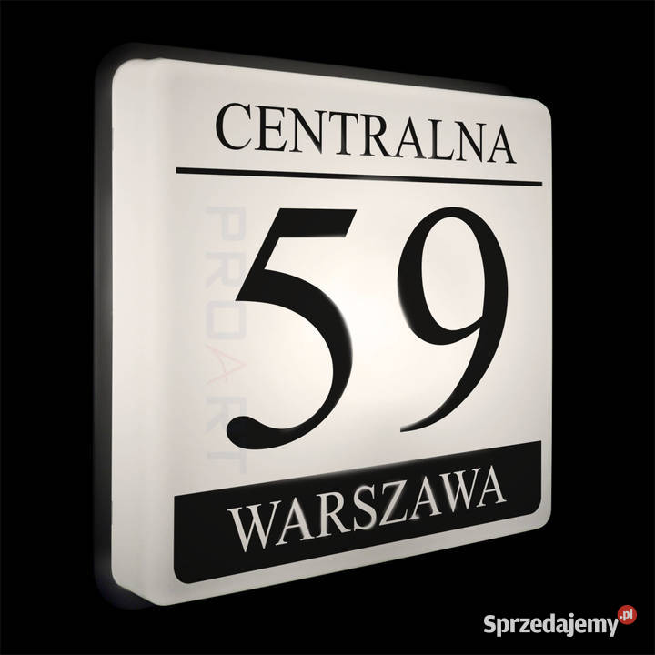 LED PODŚWIETLANY NUMER NA DOM TABLICZKA ADRESOWA Warszawa