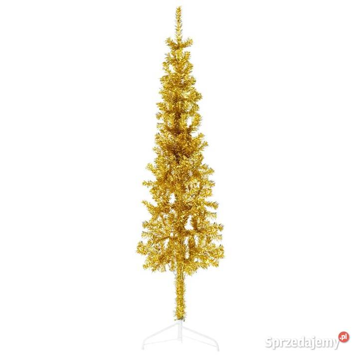 vidaXL Smukła choinka połówka ze stojakiem