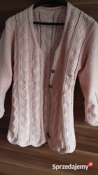 Różowy kardigan ręcznie wykonany Warszawa