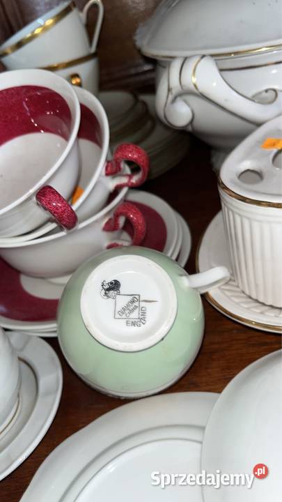 Filiżanka miętowa z talerzykiem Diamond England pomorskie
