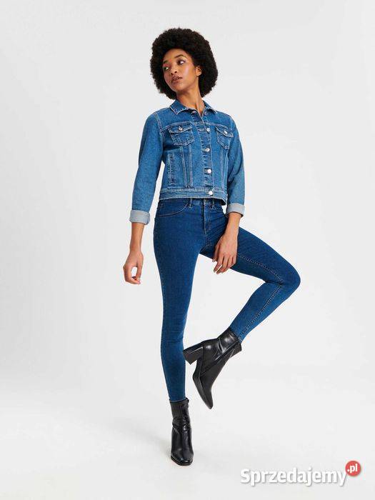 spodnie damskie rurki Sinsay kolor niebieski Olkusz