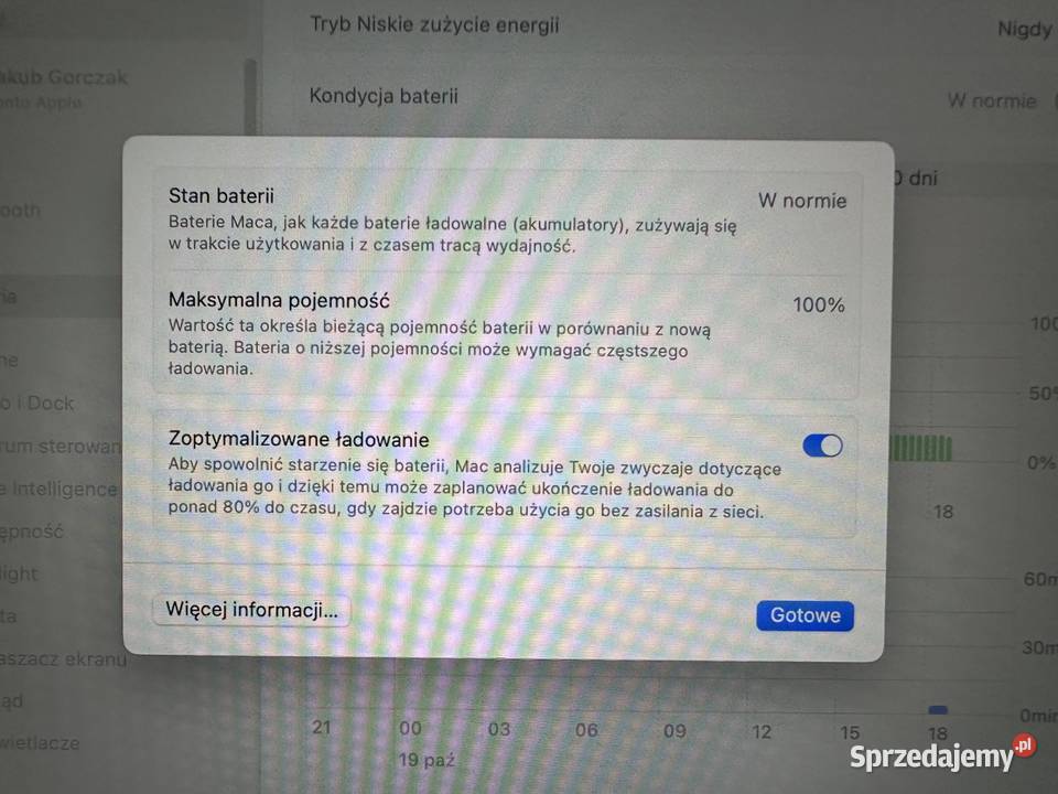 MacBook Air 15 M3 8GB RAM 256GB SSD bateria 100 Witowo