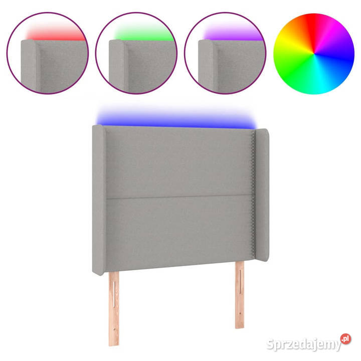 Zagłówek do łóżka z LED jasnoszary 83x16x118128 Warszawa